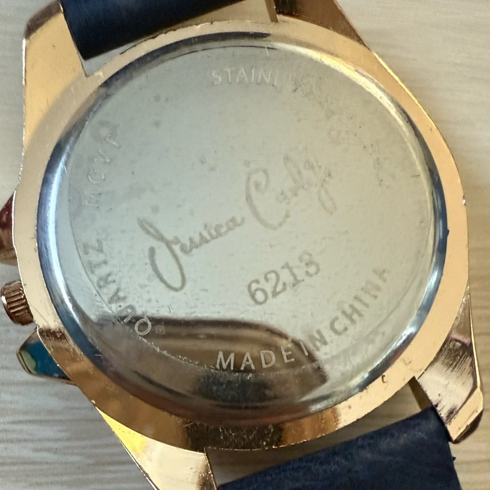 3/$10 Jessica Carlyle Women's Rose Gold Watch with Blue Strap